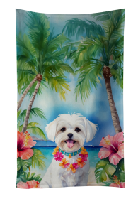 Maltese Luau Kitchen Towel (Color: 198453416926)