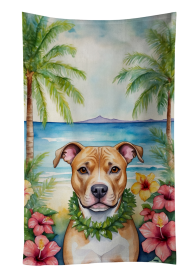 Pit Bull Terrier Luau Kitchen Towel (Color: 198453417107)