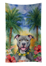 Pit Bull Terrier Luau Kitchen Towel (Color: 198453417114)