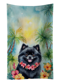 Pomeranian Luau Kitchen Towel (Color: 198453417145)