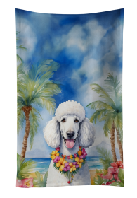 White Poodle Luau Kitchen Towel (Color: 198453417152)