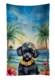 Black Poodle Luau Kitchen Towel (Color: 198453417183)