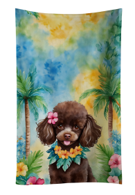 Chocolate Poodle Luau Kitchen Towel (Color: 198453047687)