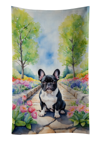 French Bulldog Spring Path Kitchen Towel (Color: 198453405470)