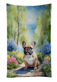 French Bulldog Spring Path Kitchen Towel (Color: 198453405487)