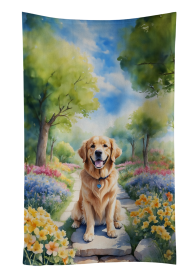 Golden Retriever Spring Path Kitchen Towel (Color: 198453405555)