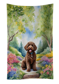 Labradoodle Spring Path Kitchen Towel (Color: 198453405791)