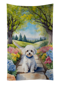 Maltipoo Spring Path Kitchen Towel (Color: 198453405883)