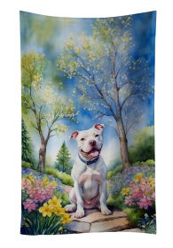 Pit Bull Terrier Spring Path Kitchen Towel (Color: 198453406057)