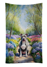 Pit Bull Terrier Spring Path Kitchen Towel (Color: 198453406064)