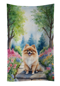 Pomeranian Spring Path Kitchen Towel (Color: 198453406088)