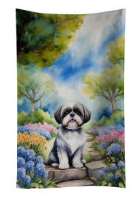 Shih Tzu Spring Path Kitchen Towel (Color: 198453406347)