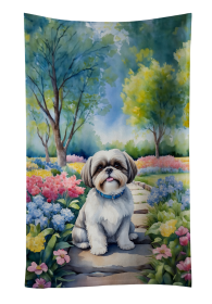 Shih Tzu Spring Path Kitchen Towel (Color: 198453406354)