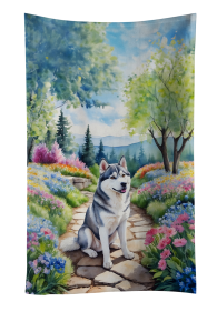 Siberian Husky Spring Path Kitchen Towel (Color: 198453406361)