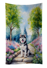 Siberian Husky Spring Path Kitchen Towel (Color: 198453406378)