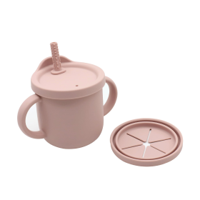 Baby Anti-Drop And Anti-Spill Binaural Learning Drinking Cup (Color: Light Pink, size: Average Size (0-8Y))