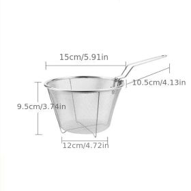 1pc Frying Strainer Basket Frying Net Hedge Noodle Spoon Frying Net Frying Basket Frying Leak Net French Fries Kitchen Foldable (Items: 1pc Frying Strainer Basket)