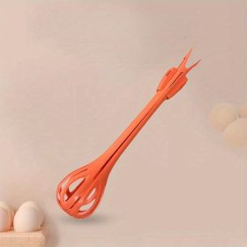 1pc; Multifunctional 3-in-1 Egg Whisk Food Holder Noodle Holder Baking Tool Egg Stirrer Manual Whisk 1 Pack 11.02''×2.76'' (Color: Red)