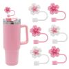 3pcs Cherry Blossom Silicone Straw Cover Cap for Stanley Cup, 10mm 0.4in Straw Tips Lids