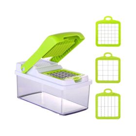 Household Kitchen Supplies Accesories Vegetable Chopper (Color: Green)