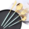 Commercial & Household 24Pcs Dinnerware Set Stainless Steel Flatware Tableware